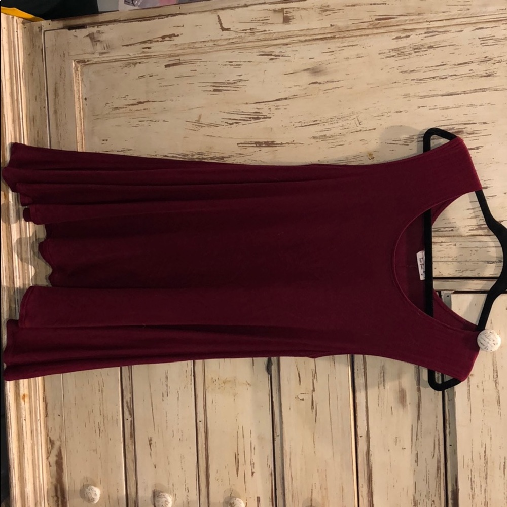 Maroon/Red Midi Flowing Dress